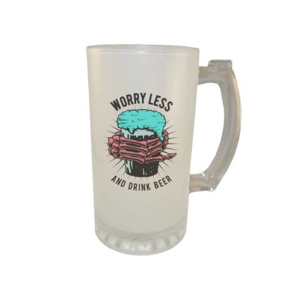 Frosted Glass Beer Mug with Handle