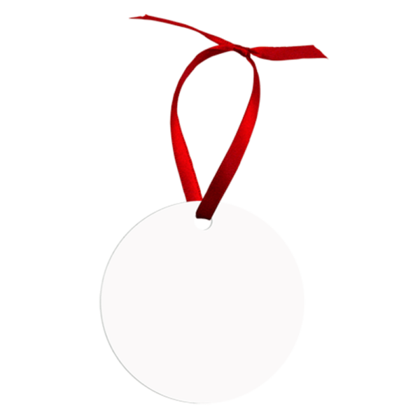 White Aluminum Round Ornament - 2 Sided - Image 4