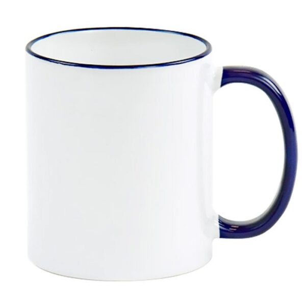 Ceramic Coffe Mug w/ Colored Handle/Rim - Image 5