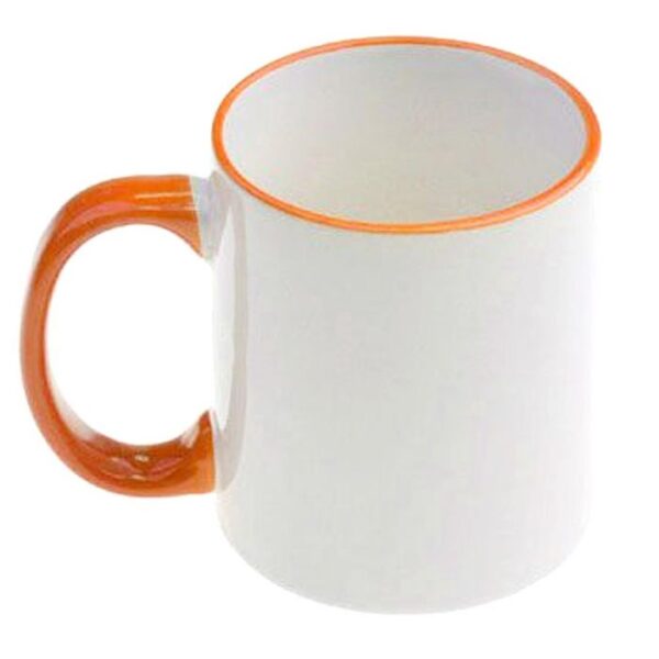 Ceramic Coffe Mug w/ Colored Handle/Rim - Image 3